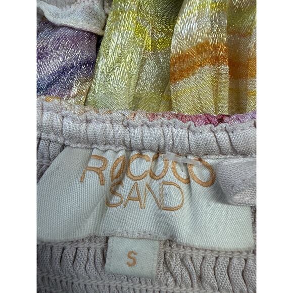 Rococo Sand Strapless Maxi Dress Tiered Ruffle Multicolor Boho S India - Picture 12 of 13